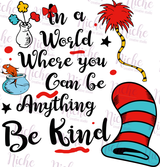 -DRS1596 In a World, Be Kind Decal