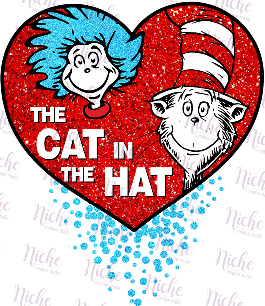 -DRS1625 Cat in the Hat Heart Decal