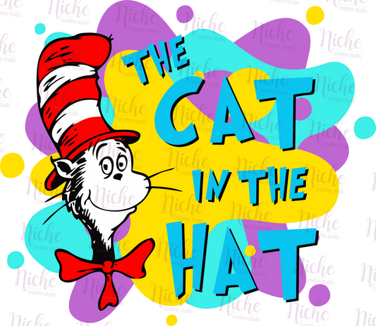-DRS1627 Cat in the Hat Watercolor Decal