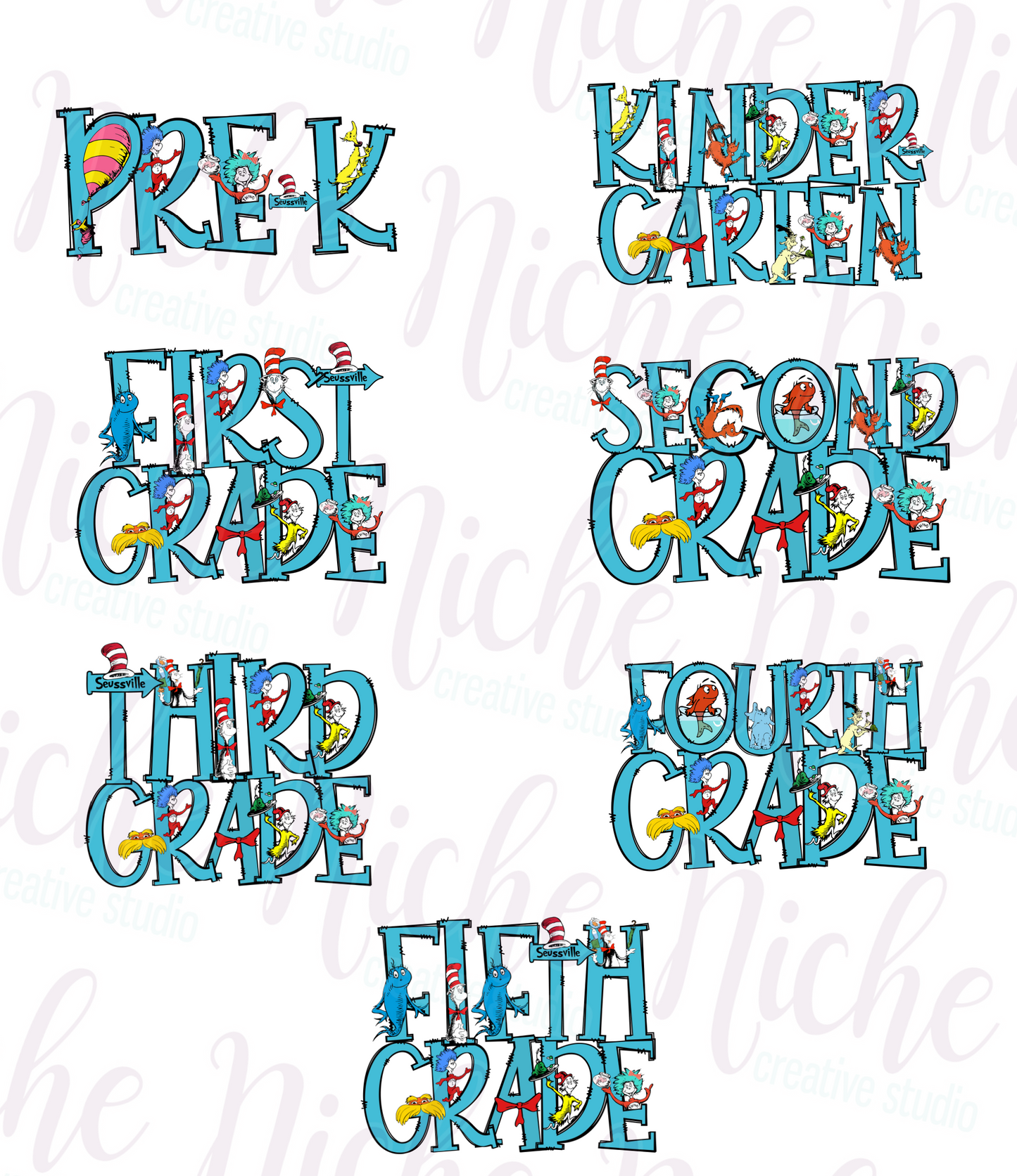 -DRS8000 Dr Seuss Grade Levels Decal