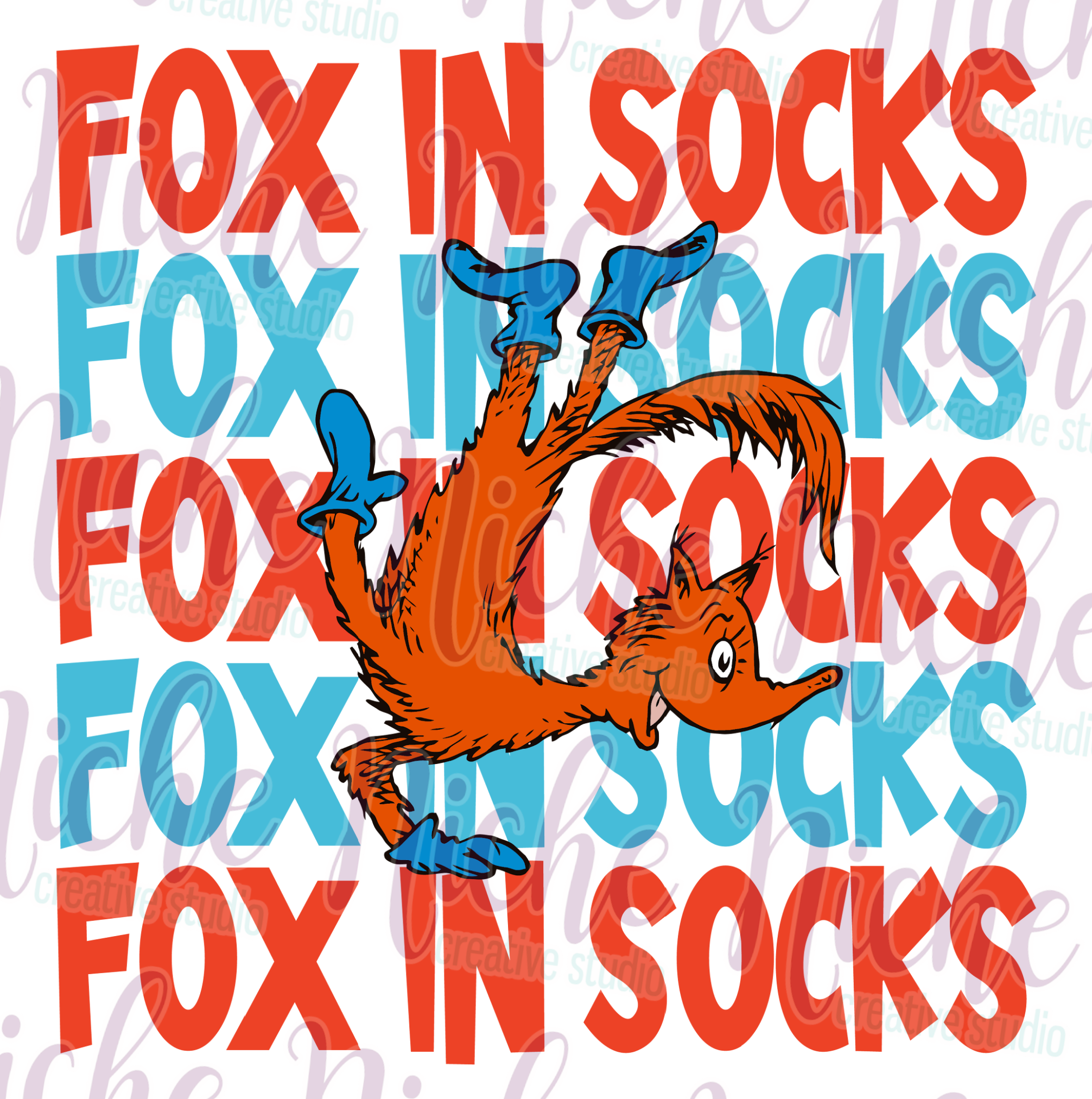 -DRS8106 Fox in Socks Decal – Niche Creative Studio