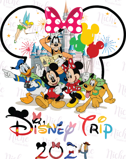-DIS315 Disney Trip 2024 with Bow Decal