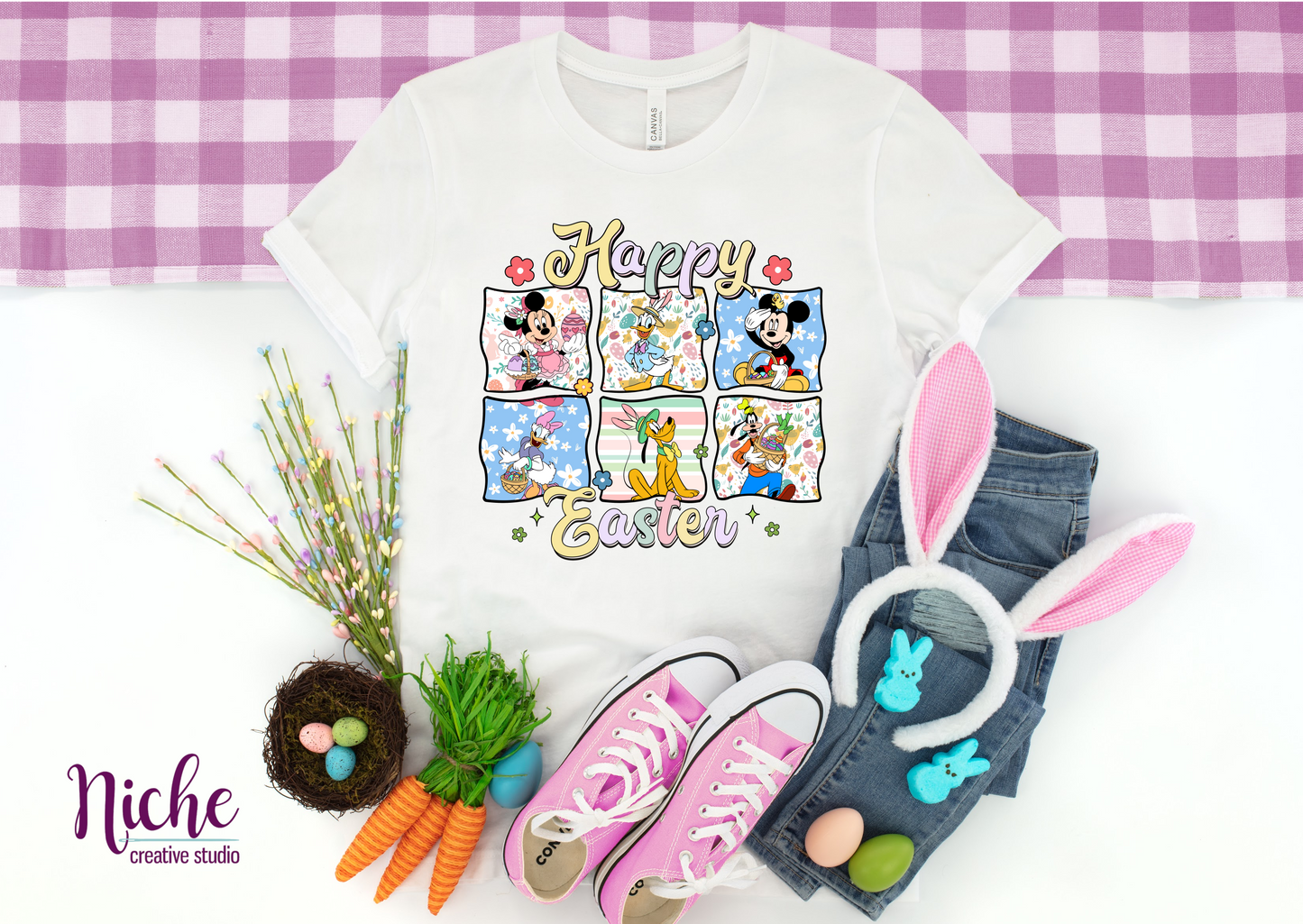 -EAS1599 Happy Easter Mouse Decal