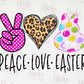 -EAS1681 Peace Love Easter Decal