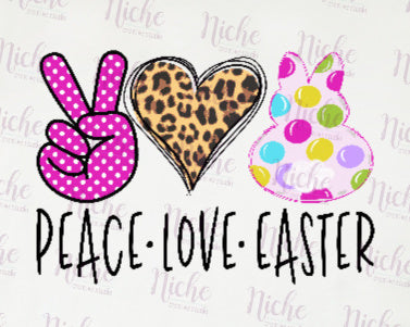 -EAS1681 Peace Love Easter Decal