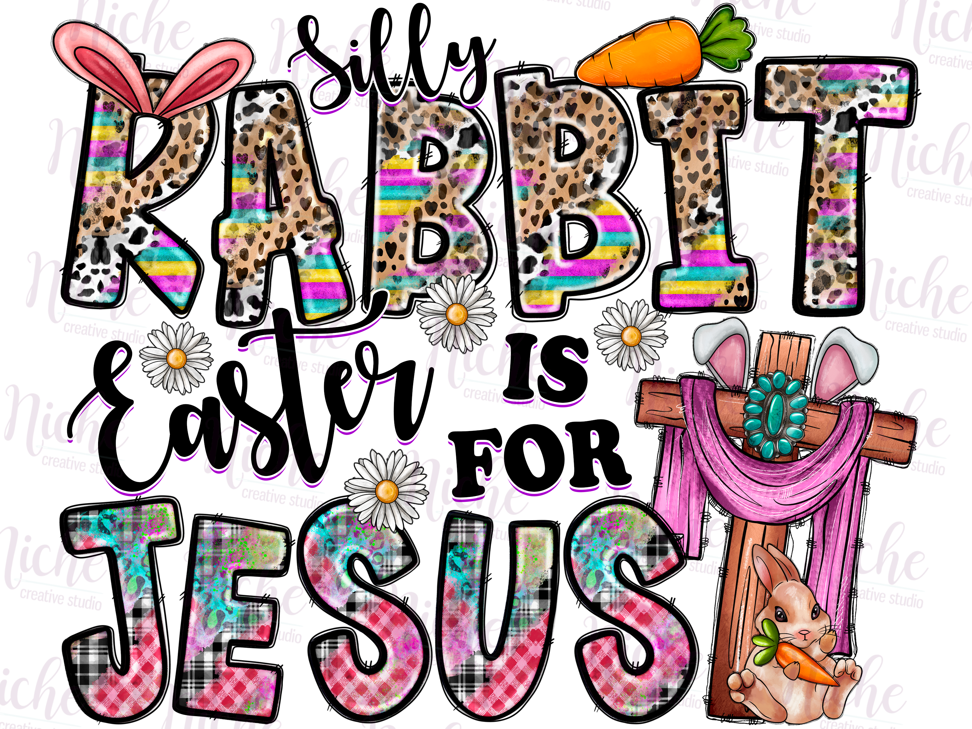 -EAS1696 Silly Rabbit Easter is for Jesus Decal – Niche Creative Studio