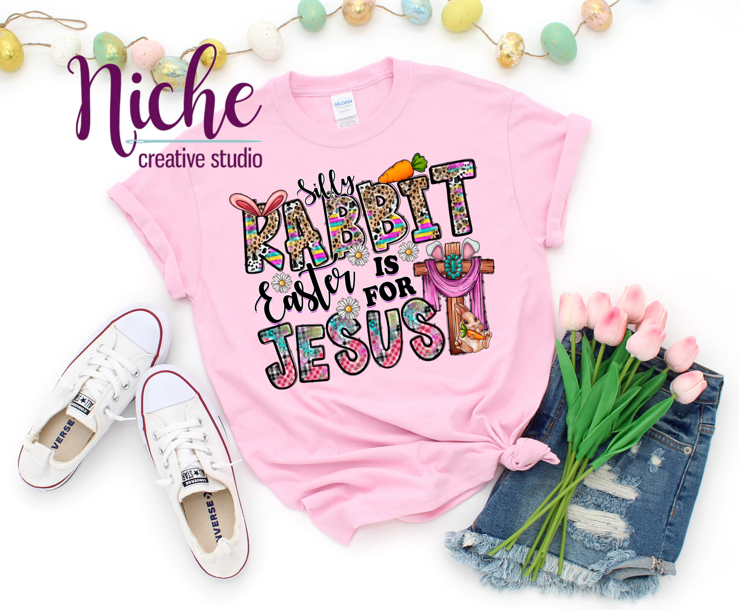 -EAS1696 Silly Rabbit Easter is for Jesus Decal