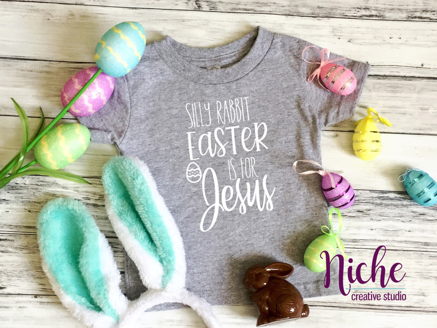 -EAS2515 Silly Rabbit Easter is for Jesus Decal