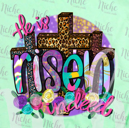 -EAS2517 Colorful He is Risen Decal