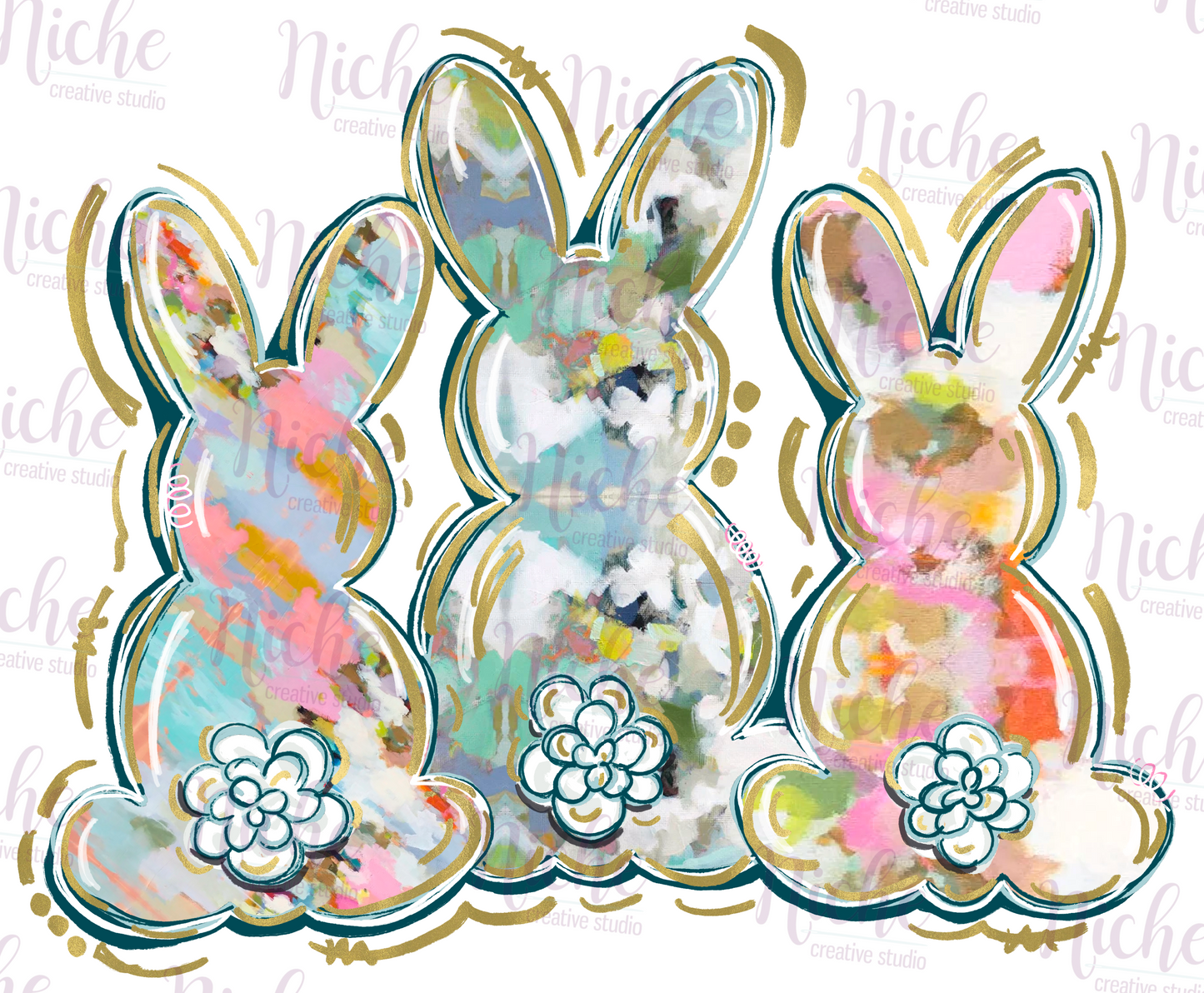 -EAS2900 Watercolor Bunnies Decal