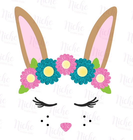 -EAS5007 Flower Crown Bunny Decal