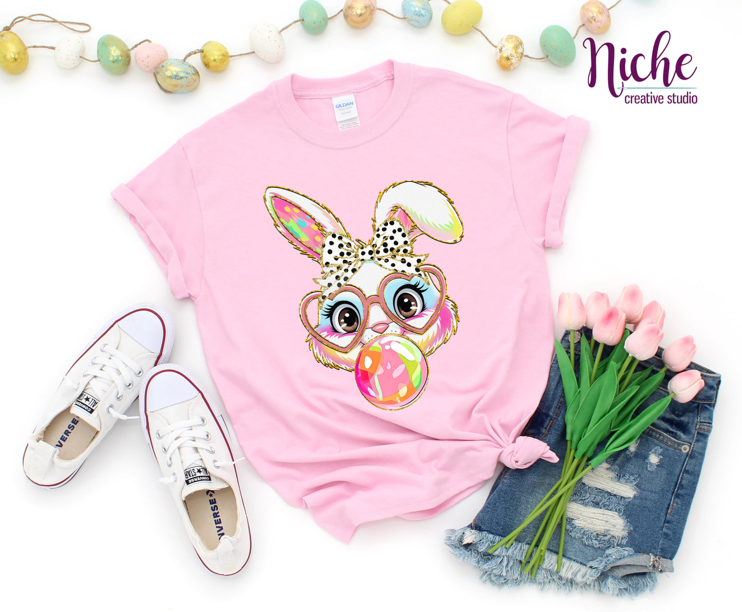 -EAS8096 Glitter Bunny Decal