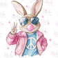 -EAS8097 Retro Easter Bunny Decal