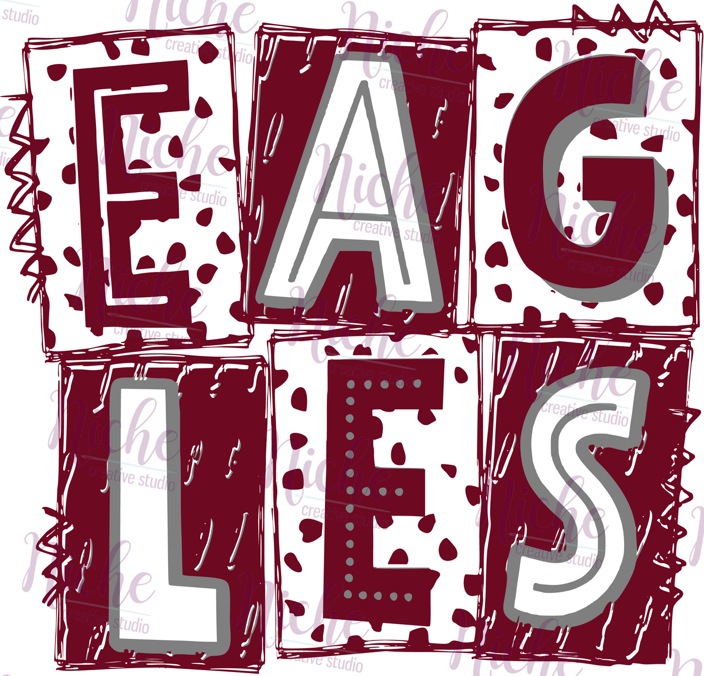 -EDS3010 Eagles Letter Cards Decal
