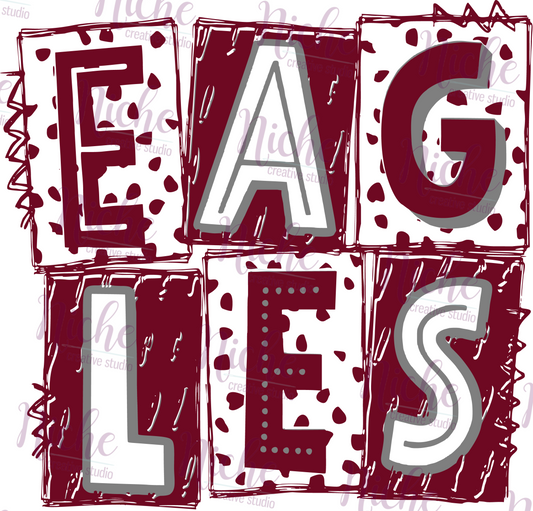 -EDS3010 Eagles Letter Cards Decal
