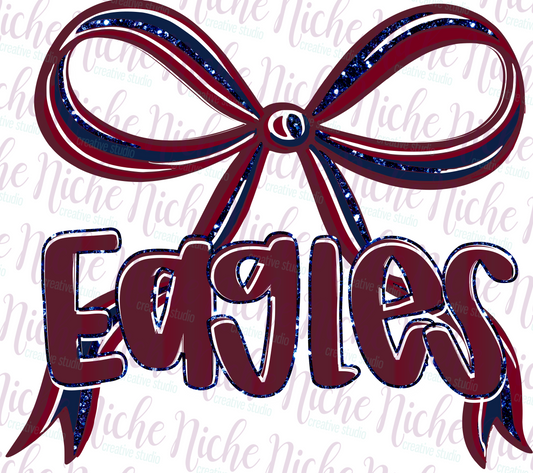 -EDS3392 Eagles Preppy Bow Decal