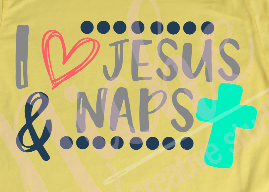 -FAI1468 I Love Jesus and Naps Decal