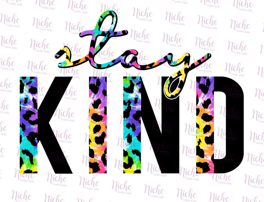 -FAI554 Stay Kind Leopard Tie Dye Decal
