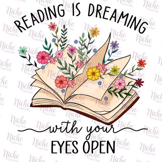 -FAI561 Reading Is Dreaming With Your Eyes Open Decal