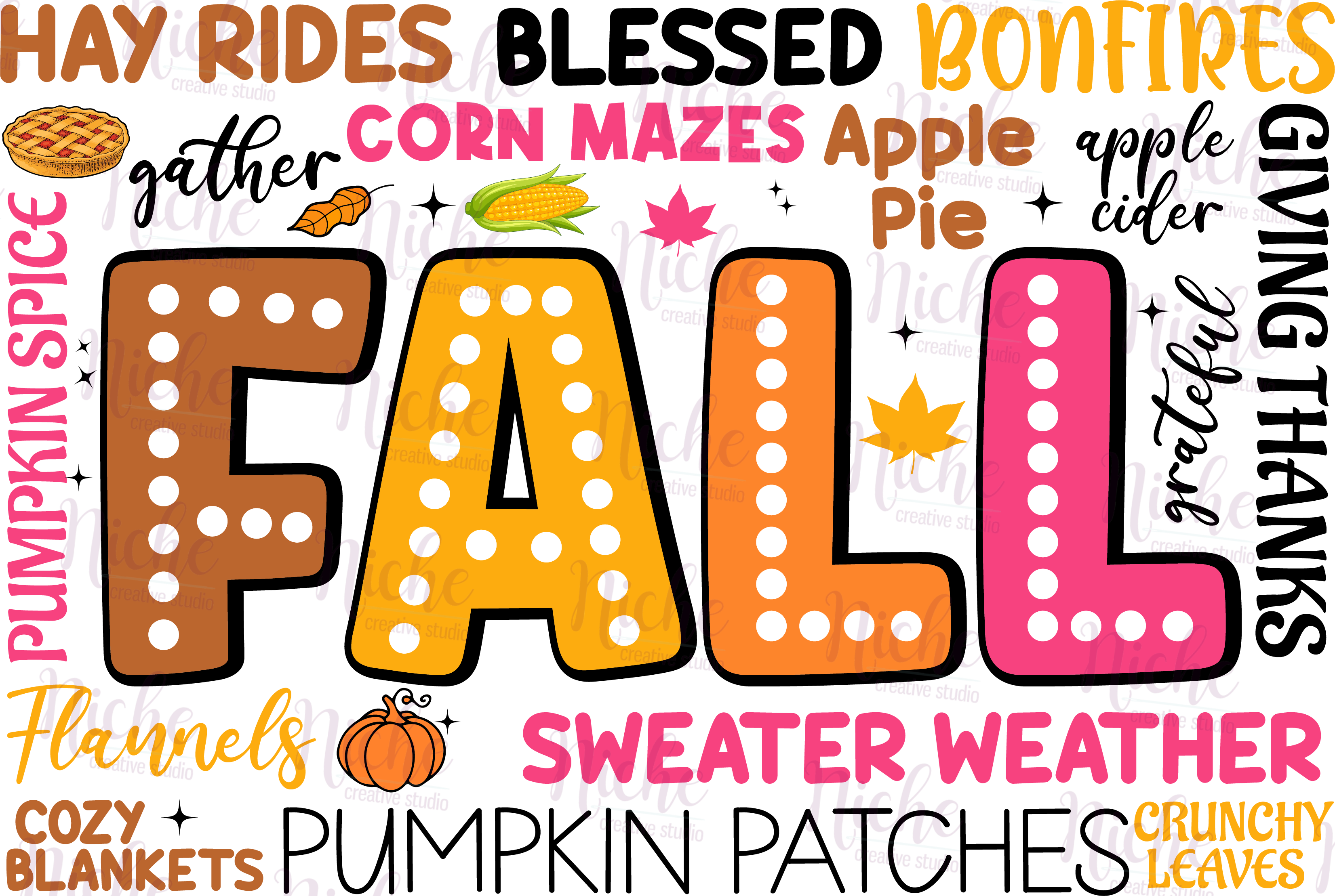 -FAL5228 Fall Word Collage Decal – Niche Creative Studio