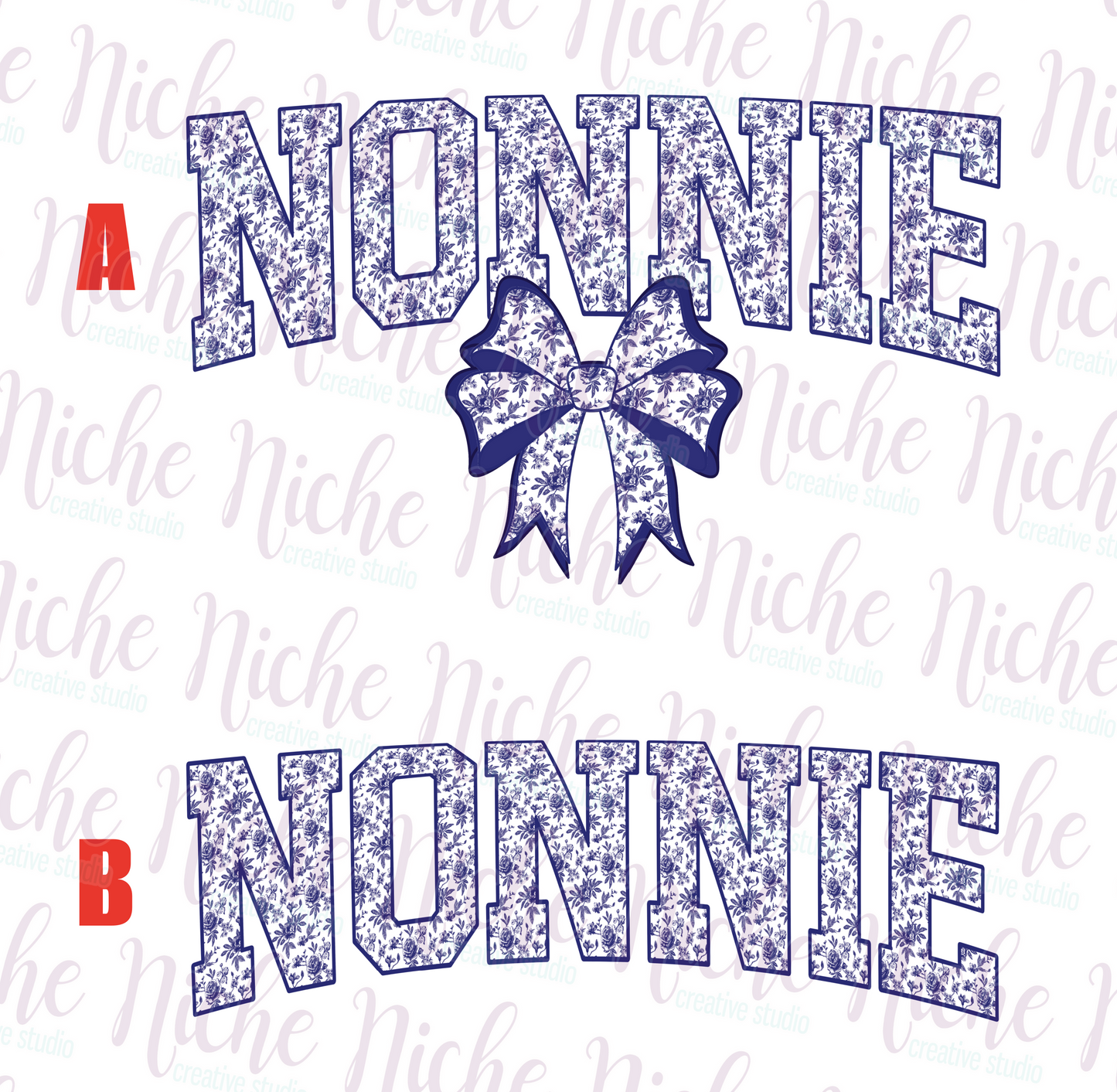 -FAM8309 Nonnie Navy Toile Decal