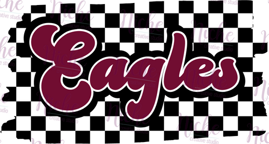 -FBC8252 Eagles Retro Checkered Maroon Decal