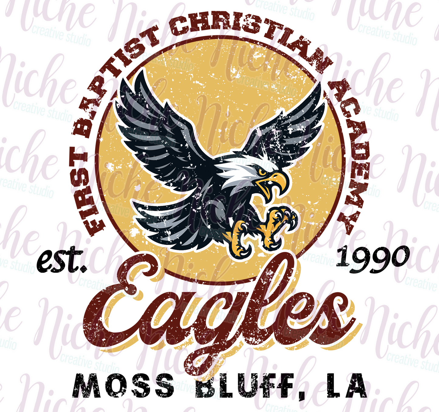 -FBC8402 First Baptist Eagles Old School Decal