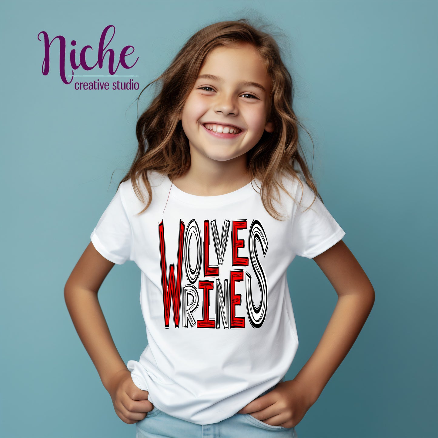 -FKW5107 Wolverines- Doodle Decal