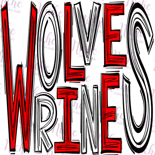 -FKW5107 Wolverines- Doodle Decal