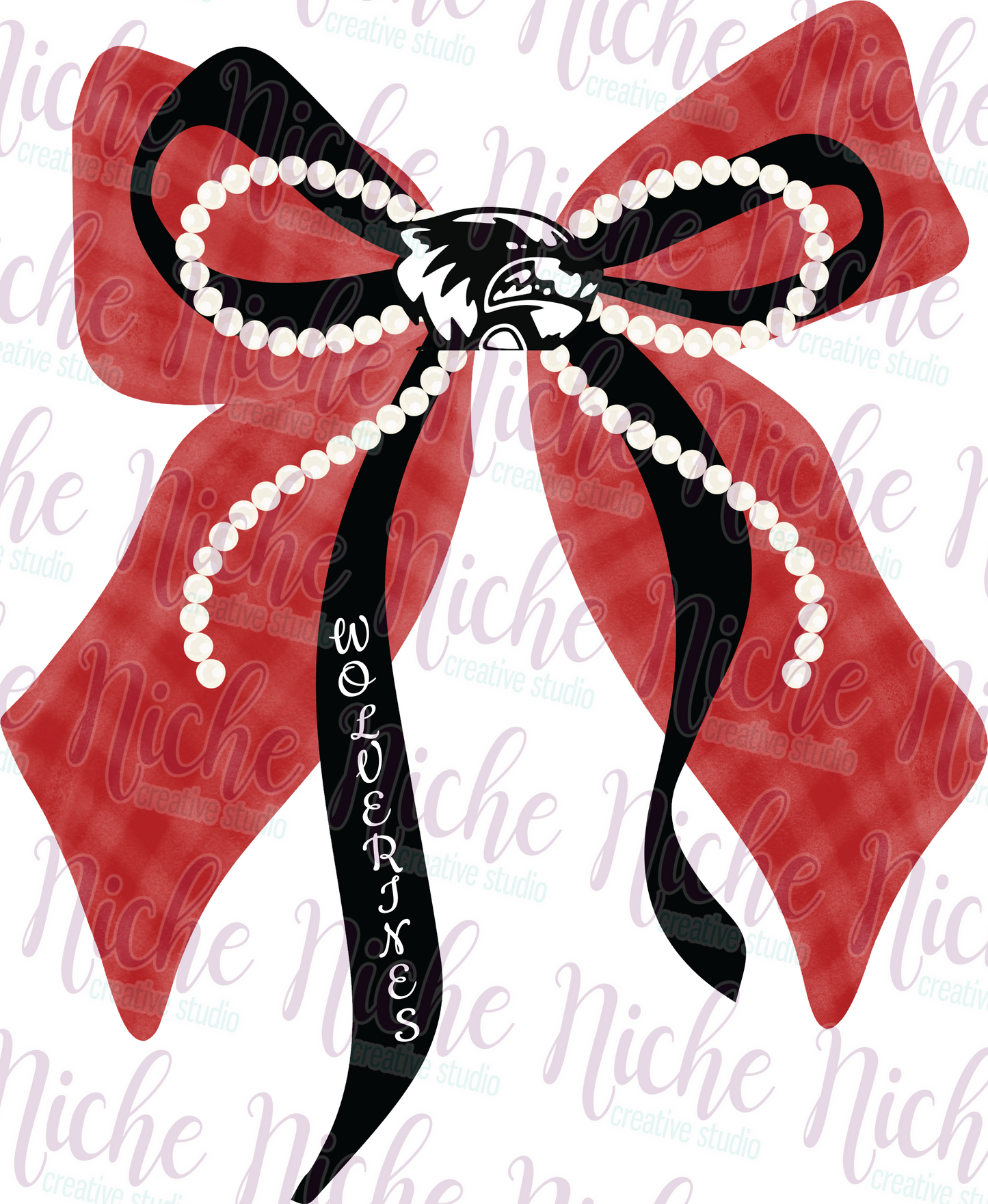 -FKW8486 FK White Pearl Bow Decal