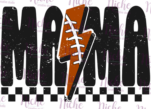 -FOO5211 Checkered Football Mama Lightning Decal