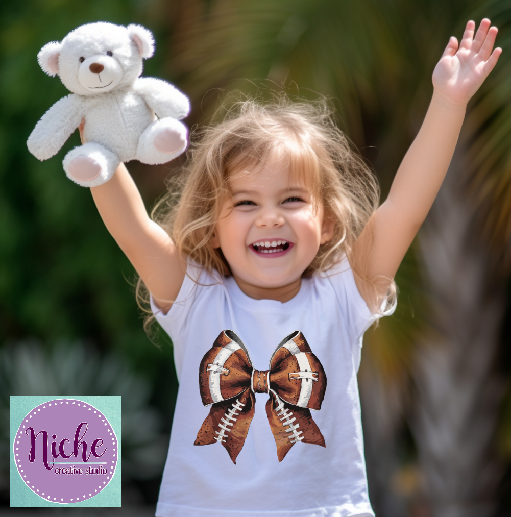 -FOO5234 Football Bow Decal