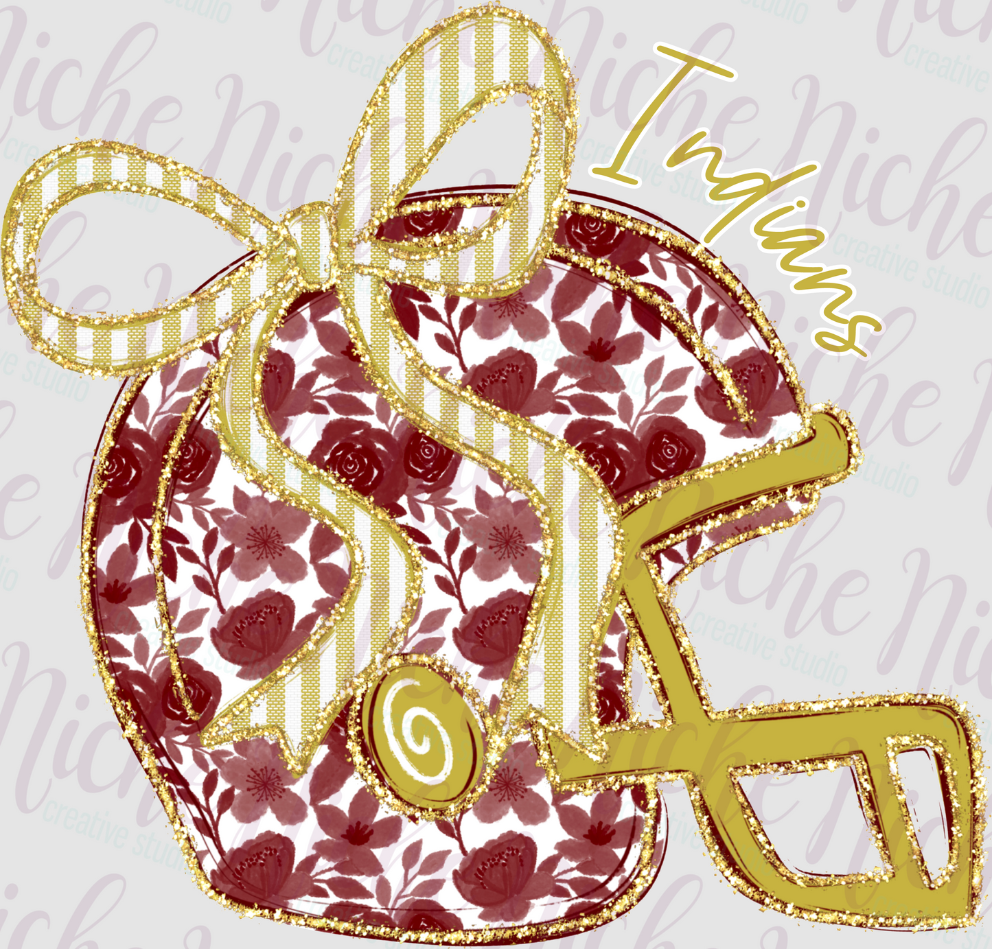 -FOO8309 Indians Helmet Decal