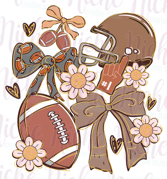 -FOO8310 Coquette Football Decal