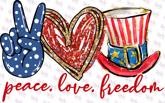 - FOU223 Peace Love Freedom Decal