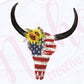 - FOU2548 American Skull Sunflower Decal