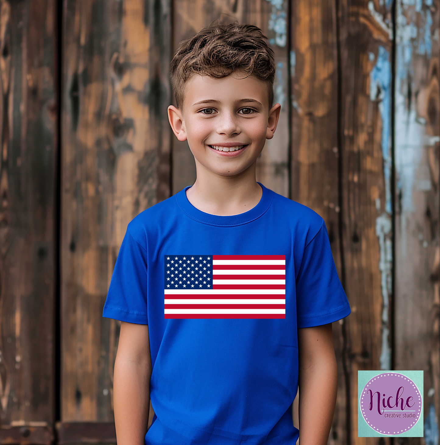 -FOU2552 USA Flag Decal