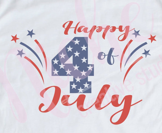 - FOU2561 Happy Fourth of July decal