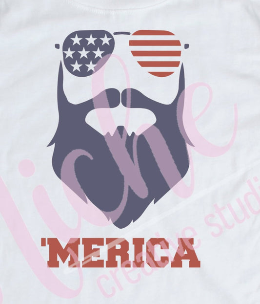 - FOU2568 MERICA Beard Decal