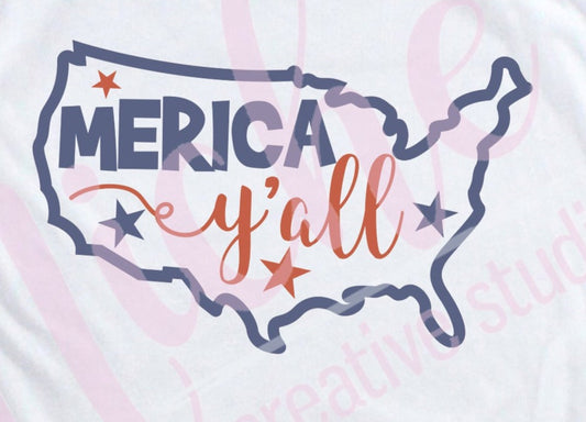 - FOU2574 Merica Yall Decal