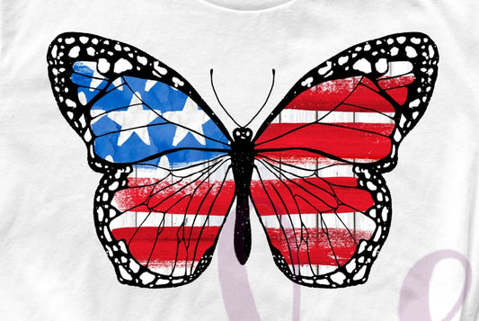 - FOU2577 Patriotic Flag Butterfly Decal