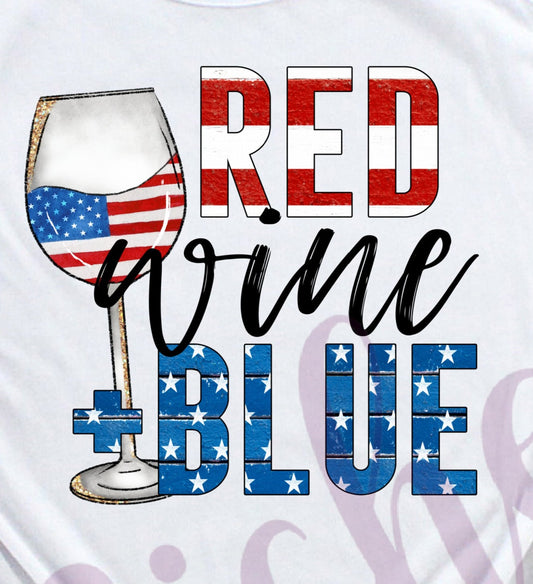 -FOU2584 Red Wine and Blue Decal