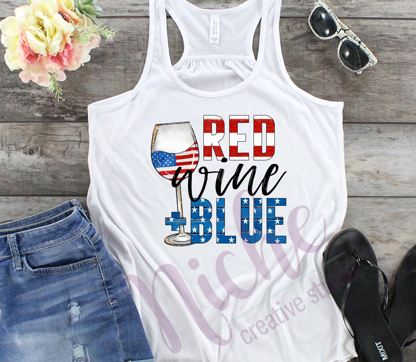 -FOU2584 Red Wine and Blue Decal