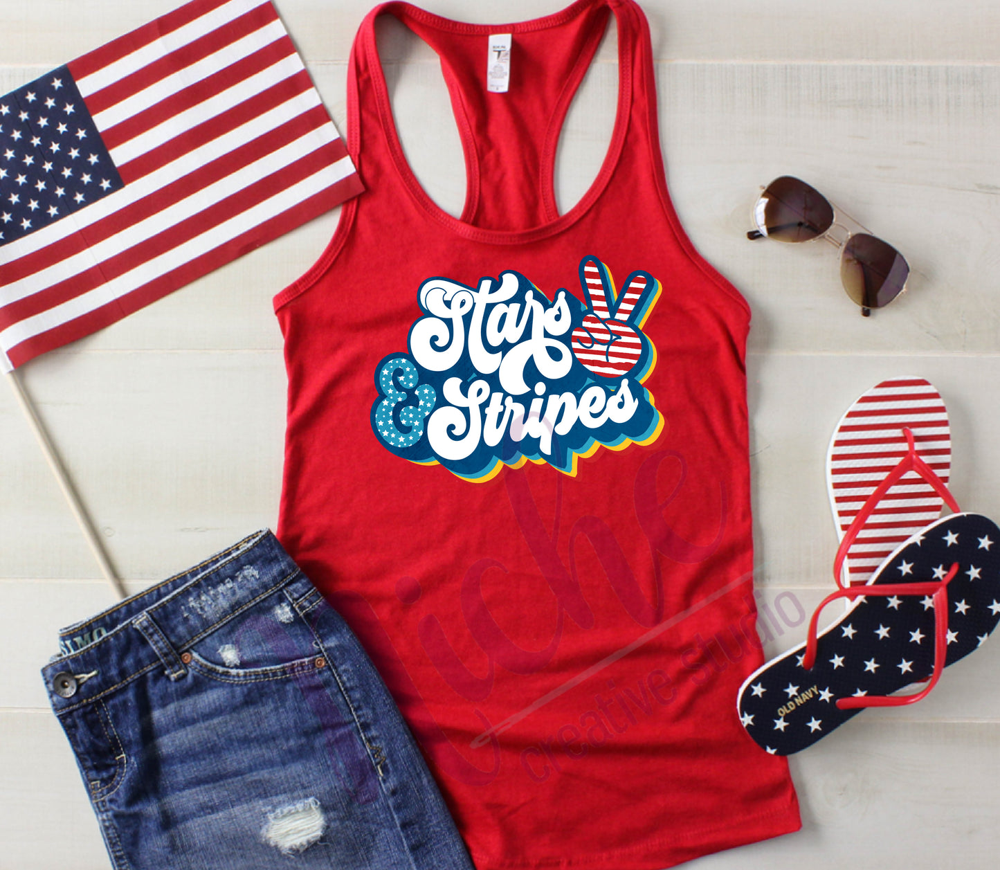 - FOU2587 Stars and Stripes Retro Decal