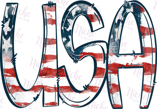 -FOU5087 USA Flag Lettering Decal