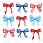 -FOU8141 Red and Blue Bows Decal