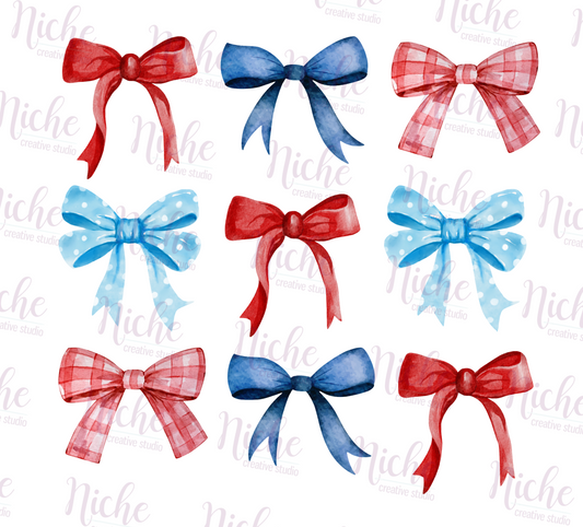 -FOU8141 Red and Blue Bows Decal