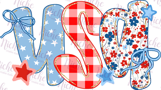 -FOU8225 Preppy USA Doodle Decal