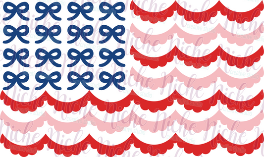 -FOU8230 Bow USA Flag Decal