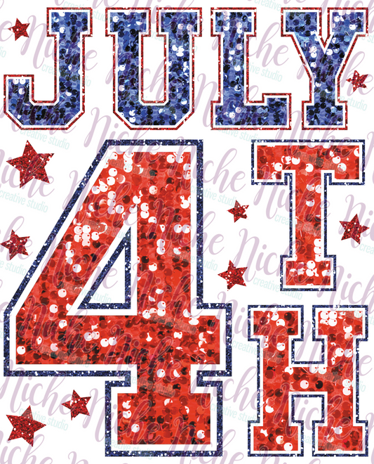 -FOU8231 July 4th Glitter Decal